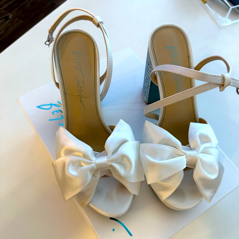 Betsy Johnson Block Rhinestone Heels
